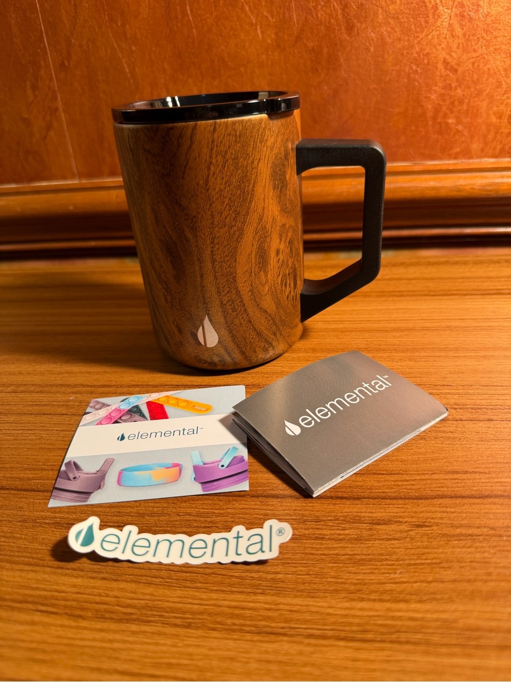 NEW Elemental Summit 16 oz Insulated Coffee Mug - Teakwood (No Box)